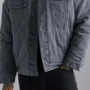 Veste en jean isolée de haute qualité en gros, confortable, rembourrée, automne, vintage, bouton, écologique, respirante, style unique - Product Image 5