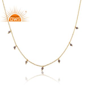 Vente chaude en argent sterling plaqué or 18 carats Labradorite naturelle collier à breloques en perles Demi Fine fabricant de bijoux - Product Image 3