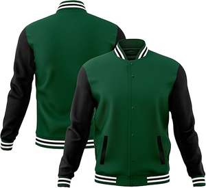 Chaqueta universitaria de algodón ligera a la moda para hombre, abrigo de bombardero de béisbol bordado pacífico para ropa informal, posición de logotipo frontal - Product Image 1