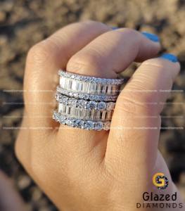 Embrace Timeless Elegance With a Dazzling Hip Hop <b>Ring</b> Adorned With a Round Cut Lab Grown Diamond <b>Set</b> in 925 <b>Sterling</b> <b>Silver</b> - Product Image 3