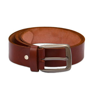 Cinturón de Cuero Vacuno Genuino de Alta Calidad para Hombre, 3.2 cm de Ancho, Hebilla de Latón Sólido Personalizable, Diseño Casual y de Negocios - Product Image 1