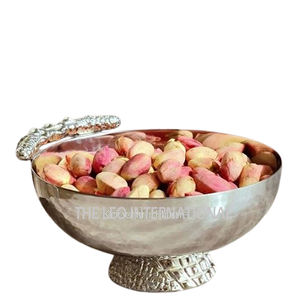 Forme de feuille Design Base Aluminium Acier Inoxydable Métal Bol Décoratif Servir Alimentaire Fruits Exclusif Classique Bol - Product Image 3