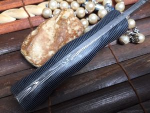 Couteau à dépecer de chasse en acier damas fait à la main Full Tang DIY OEM Support fourreau en cuir à lame fixe pour le camping en plein air - Product Image 3