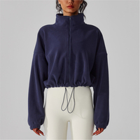 Veste de sport pour femme PASUXI, logo personnalisé, polyester, fermeture éclair, sweat-shirt ample, vêtements de fitness, haut de yoga, OEM