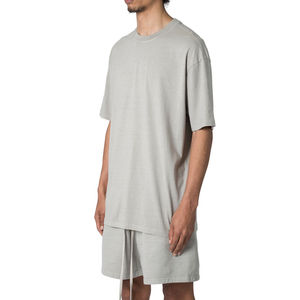 Ropa de calle con cuello redondo para hombre, conjuntos de pantalones cortos de gran tamaño, conjunto corto de moda de algodón 100%, camiseta y chándal corto - Product Image 2