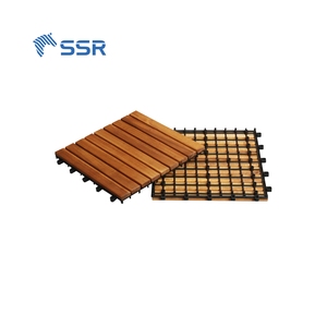 SSR VINA-Azulejos de madera de acacia para exteriores-Azulejos de cubierta exterior de 300x300mm Muebles de jardín para balcón Patio Porche Azulejos de cubierta - Product Image 1