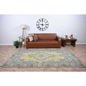 Alfombra Vintage Grande de 5.6x9.5 pies (171x289 cm), Alfombra Turca Azul con Diseño Floral - Product Image 2