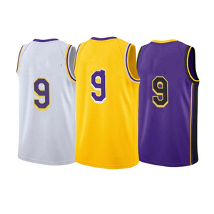 Camisetas de verano, ropa deportiva, camiseta de baloncesto Laker, camiseta de baloncesto sublimada al por mayor OEM, logotipo impreso bordado personalizado - Product Image 6