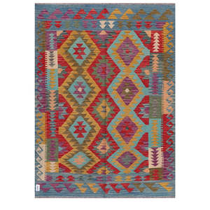 Alfombra Kilim de Maimana, Afganistán, 203 x 150 cm, Alfombras y Conjuntos Tradicionales Afganos - Product Image 1