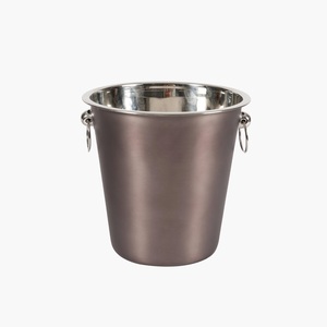 Seau à glace en métal argenté de qualité supérieure pour hôtel et bar | Refroidisseur de vin de champagne avec logo personnalisé | Baignoire de boisson de fête de restaurant et d'événement - Product Image 4