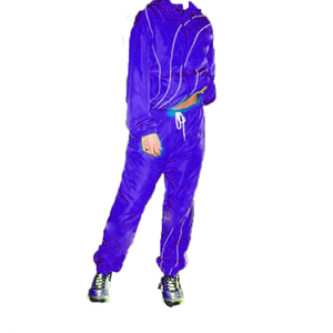 Conjunto Deportivo de Dos Piezas con Bordado Personalizado, Chaqueta Cortavientos y Pantalones Deportivos de Nailon de Color Sólido, Tallas Grandes, para Verano - Product Image 3