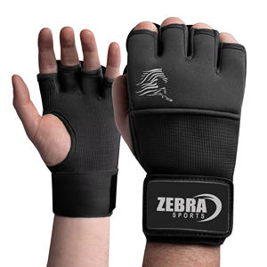 ZEBRA SPORTS Custom Made Cotton Neoprene Boxing Gloves Comfortable Inner Gel Adjustable Hook Loop Wrist <b>Strap</b> for Outdoor Use - Product Image 4