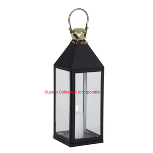 Linterna de vela elegante de metal negro y vidrio transparente para decoración del hogar candelabro de uso interior y exterior para iluminación y eventos - Product Image 3