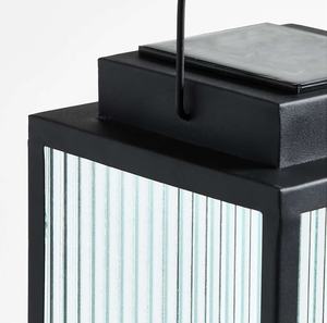 Modern <b>Black</b> Metal <b>Candle</b> <b>Lantern</b> - Elegant Indoor/Outdoor Decorative Lighting for Ambiance and Style. Handcrafted Quality - Product Image 4