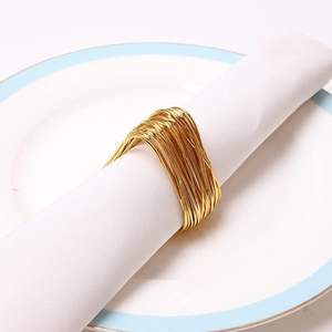 Rond de serviette en aluminium de qualité supérieure en gros pas cher Style simple ronds de serviette serviette en métal - Product Image 5