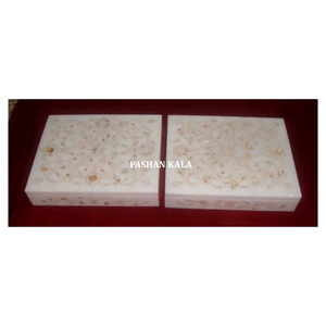 Nuevo Diseño y cajas con Incrustaciones de nácar blanco de mármol Natural de alta calidad para decoración del hogar y cajas de almacenamiento de joyas - Product Image 1