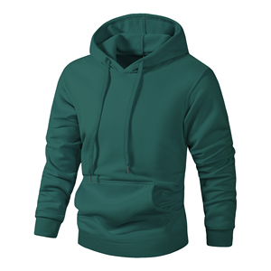 Sweat à capuche solide pour hommes coupe régulière 100% coton brossé écologique épaules tombantes mode urbaine saison d'automne - Product Image 6