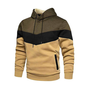 Sweat-shirt à capuche pour homme, coupe classique, en coton molletonné, color-block, décontracté, pour l'automne - Product Image 2
