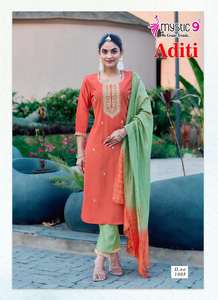 ชุดคุर्ติผ้าไหมโรมันแท้สำเร็จรูป ดีไซน์เนอร์ ชุดคาลามาการีสำหรับปี 2025 ชุดคาลามาการีใหม่สำหรับผู้หญิง ผ้าฝ้าย ชุด 3 ชิ้น - Product Image 5