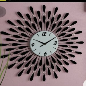 Trend Selling Iron <b>Clock</b> Wall <b>Art</b> Hotel Home Office Bedroom Handmade Decorative Geometric Floral Design Luxury Metal Wall - Product Image 4