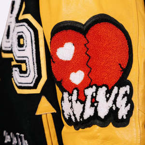 Premium quality personalized most popular design varsity jacket Custom made leather sleeve <b>wool</b> <b>fiber</b> letterman varsity jacket - Product Image 5