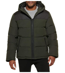 Blouson d'hiver matelassé pour homme, blouson matelassé brillant noir pour homme, blousons et manteaux à bulles personnalisés avec logo - Product Image 3