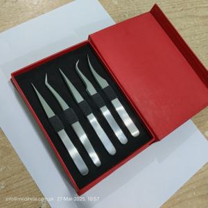 Tweezers for Eyelash Extension Tweezers Set Straight and Sharp Pointed Tip 5.0" Beauty Care Eyelash Tweezers Set - Product Image 4