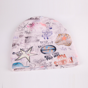 Gorro de Invierno de Punto con Logotipo Personalizado de Alta Calidad, Gorro de Calavera Cálido con Estampado Digital Personalizado y Forro de Satén - Product Image 3