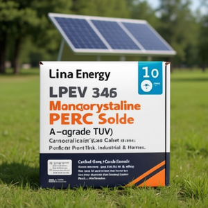 Panneau solaire monocristallin PERC Lina Energy LPEPV 345, qualité A, certifié TUV, avec couvercle avant en verre, emballage sur palette, pour usage industriel et domestique - Product Image 3