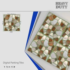 Vistaar-Carrelage rustique en porcelaine antidérapante pour parking, salle de bain, 400x400mm, design en pierre gaufrée de marque - Product Image 4