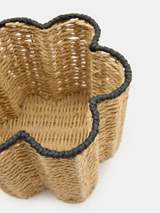 New Arrival Paper Rope Woven Flower Shape Kid <b>Basket</b> Handmade <b>Toy</b> Storage <b>Basket</b> For Pretend Play Room Nursery Home Decoration - Product Image 4