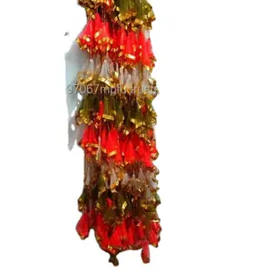 Bunches de borlas de red Multicolor hechos a mano para decoración de boda, artículo de decoración de Haldi, para fiesta, arte de la India, 5 pies, Multicolor
