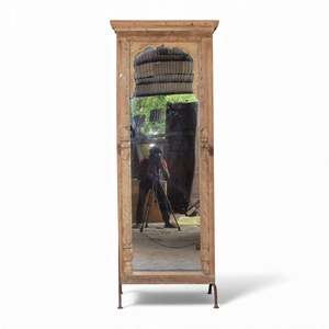 Handmade Vintage Floor Mirror <b>Frame</b> Modern Rustic <b>Arch</b> Design Stand for Home Wall Dressing Use for Hotels Home Decorations - Product Image 3