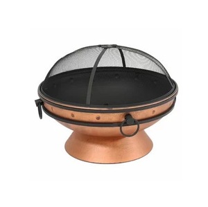 <b>Large</b> iron fire pit with strong metal base and hand finished antique texture for outdoor garden decor - Product Image 1