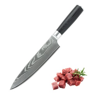 Venta al por mayor personalizado calidad superior OEM ODM servicio profesional Damasco Chef cuchillo japonés acero cocina cuchillos hoja fija - Product Image 1