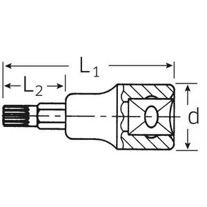 Douilles de tournevis Stahlwille 1/2'' avec embout polygonal pour vis serrées - Produit XZN - Product Image 2