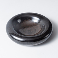 Assiette de cuisine japonaise noire vintage Assiettes de chef Vajilla pour restaurant Assiette en porcelaine en céramique avec logo personnalisé