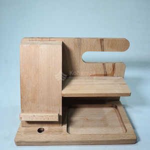 Organizador de escritorio multiusos de madera elegante y funcional Solución de espacio de trabajo para regalos promocionales y de negocios - Product Image 2