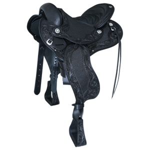 Silla de Montar Western Shyam de Cuero Genuino de la Mejor Calidad, Sin Cuernos, para Equitación, con Asiento Acolchado de Gamuza, Resistente y Personalizable - Product Image 1