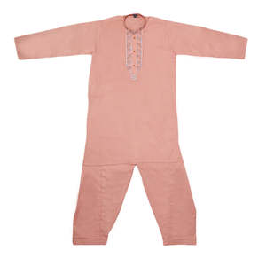 ชุดคุรตะ ชัลวาร์ปักลายสำหรับเด็กผู้ชาย - สีชมพู - Product Image 3