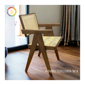 Chaise de salle à manger en rotin en bois massif de café de restaurant simple nordique du Vietnam - Product Image 3