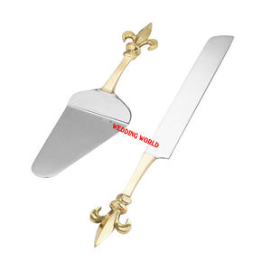 Superior Quality Eco-friendly Modern Design Customized Metal Cake <b>Server</b> and Knife Set Handmade Flatware for Restaurant Use - Product Image 5