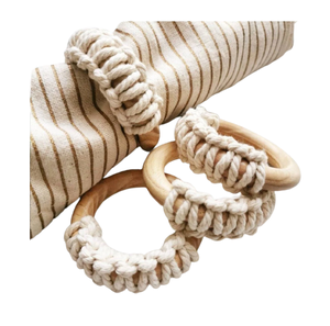 Arrivées fraîches Design anneau de tissu en macramé Design réutilisable décoration de Table Design intérieur finition claire porte-serviettes - Product Image 1