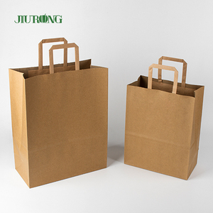 Có thể tái chế lấy đi thực phẩm dùng một lần màu trắng nâu in giấy thủ công quà tặng bao bì túi với dây thừng phẳng Túi - Product Image 6