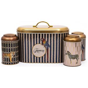 ชุดกล่องดีบุกทรงกลม4ชิ้นฝาโดมชุดซาฟารีดีไซน์ซาฟารี - Product Image 1