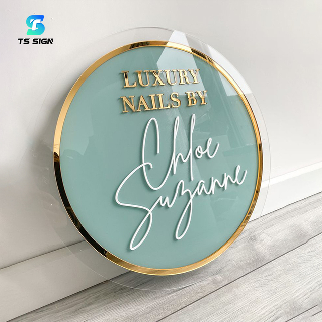 Customized Acrylic Backlit Sign With 3D Raised Channel Letters Company Business Name Lighted Sign Beauty Salon Illuminated Sign