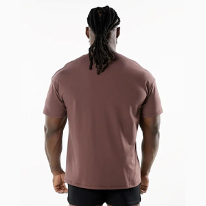 Coupe décontractée surdimensionné Baggy couleur unie Design minimaliste léger en coton doux T-shirt Streetwear décontracté de tous les jours pour hommes - Product Image 2