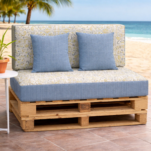 Ensemble de 4 coussins de palettes d'extérieur en tissu durable 120x80 et 120x50 cm pour canapé de jardin, 12 cm d'épaisseur, housse amovible, mobilier de patio - Product Image 1