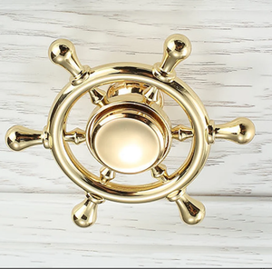 ลูกบิดหางเสือตู้ลิ้นชักสไตล์การเดินเรือลูกบิดที่จับตู้สีทองสัมฤทธิ์โบราณทำด้วยมือของตกแต่ง - Product Image 1