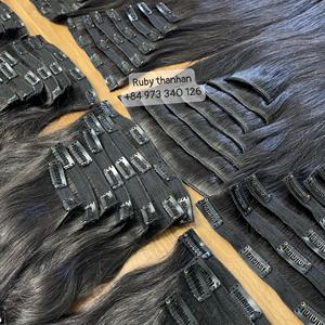Extensions de cheveux noirs naturels 100% alignés sur les cuticules 20 pouces cheveux humains raides Thanh AN Extensions de cheveux - Product Image 2